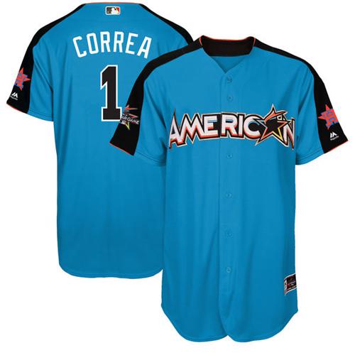 Astros #1 Carlos Correa Blue All-Star American League Stitched MLB Jersey